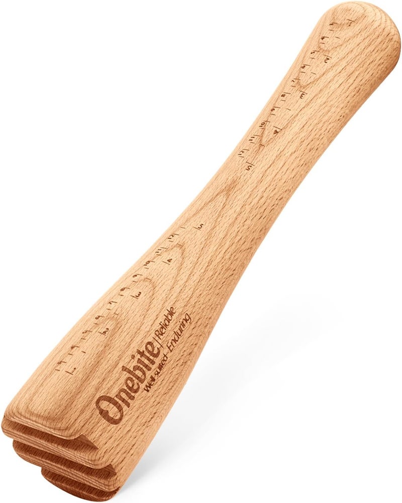 One Bite Sauerkraut Pounder for Mason Jars, Vegetable Fermentation Tamper for Sauerkraut Crocks with Scale Marks - 12" One Piece of Solid Wood, Upgraded Textured Base​ - Image 1